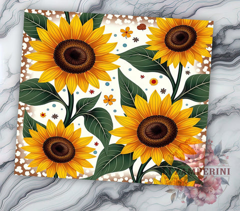 Turquoise Sunflower Western Tumbler Wrap, 20oz Sublimation Design, Floral Western Tumbler, Country Style Drinkware, Rustic Sunflower Art, Boho Tumbler Design Sublimation Li Zamperini 