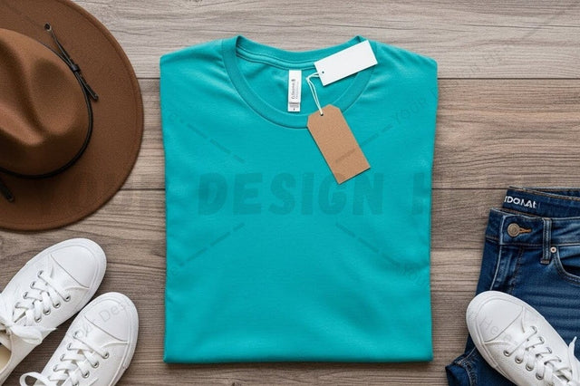Turquoise t-shirt mockup design Mock Up Photo Regulrcrative 
