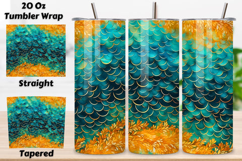 Turquoise Wave Elegance Tumbler Wrap | Sublimation PNG Sublimation FloridPrintables 