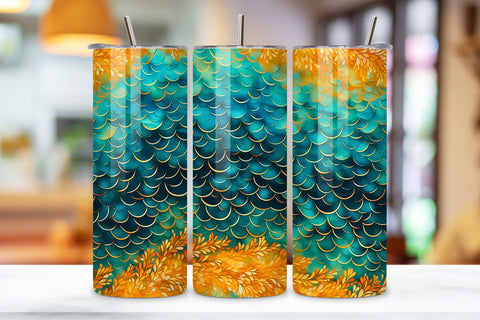 Turquoise Wave Elegance Tumbler Wrap | Sublimation PNG Sublimation FloridPrintables 