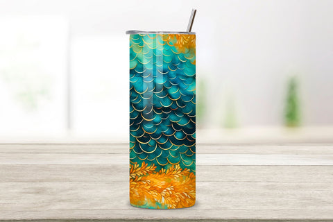 Turquoise Wave Elegance Tumbler Wrap | Sublimation PNG Sublimation FloridPrintables 