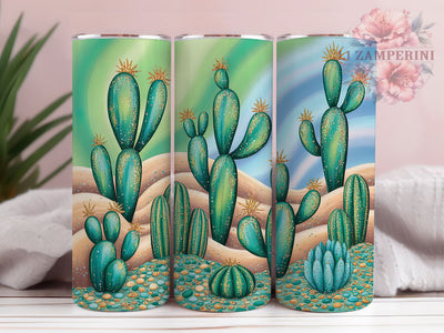Turquoise Western Cactus Tumbler, Turquoise Rhinestone Tumbler, Stylish 20oz Wrap, Sublimation Design, Trendy Gift Idea, Country Cactus Wrap, Rustic Western Tumbler Sublimation Li Zamperini 