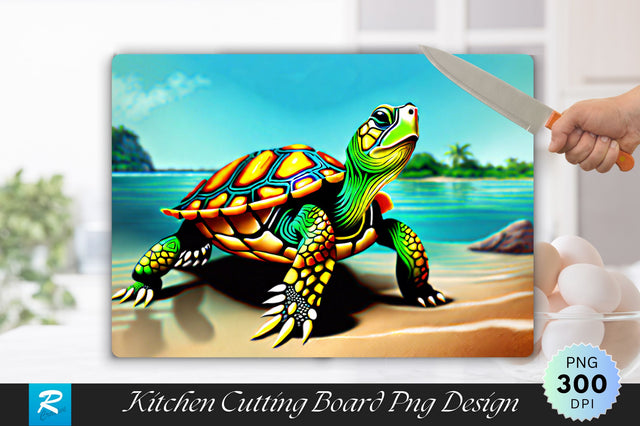Turtle Background Cutting Board Sublimation Regulrcrative 
