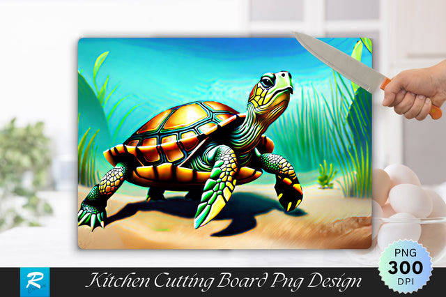 Turtle Background Cutting Board Sublimation Regulrcrative 
