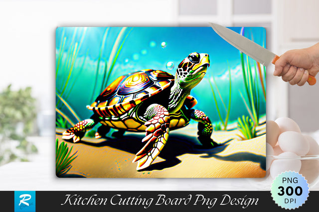 Turtle Background Cutting Board Sublimation Regulrcrative 