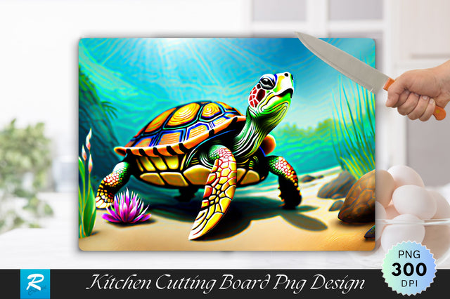 Turtle Background Cutting Board Sublimation Regulrcrative 