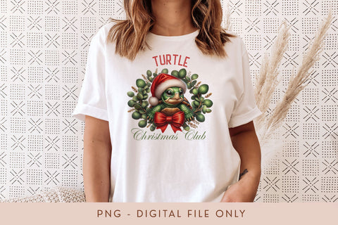 Turtle Christmas Club PNG - Cute Pet Holiday Design Sublimation BijouBay 