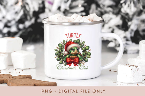 Turtle Christmas Club PNG - Cute Pet Holiday Design Sublimation BijouBay 
