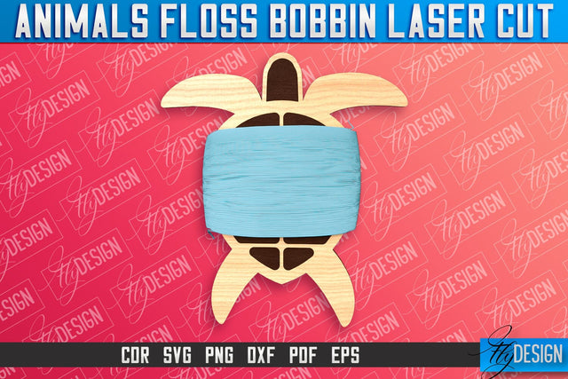 Turtle Floss Bobbins Laser Cut | Laser Cut Design | CNC File SVG Fly Design 