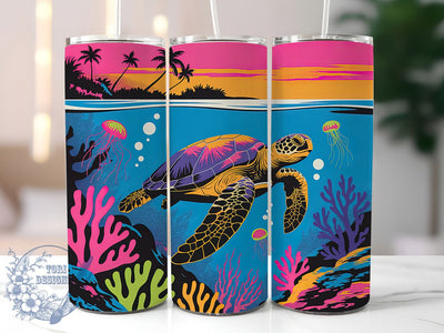 Turtle Lover Sea 20oz Tumbler Wrap, Sea Turtle Wrap, Sublimation Wrap, 20oz Tumbler Design, Ocean Gift, PNG Tumbler Wrap, Animal Theme Sublimation ToriDesigns 