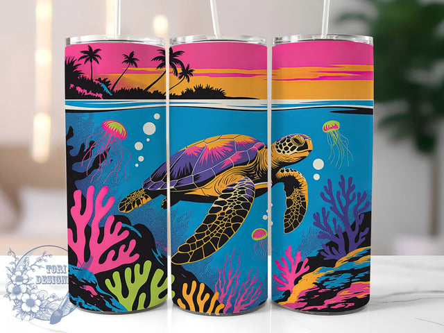 Turtle Lover Sea 20oz Tumbler Wrap, Sea Turtle Wrap, Sublimation Wrap, 20oz Tumbler Design, Ocean Gift, PNG Tumbler Wrap, Animal Theme Sublimation ToriDesigns 