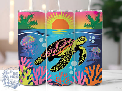 Turtle Lover Sea 20oz Tumbler Wrap, Sea Turtle Wrap, Sublimation Wrap, 20oz Tumbler Design, Ocean Gift, PNG Tumbler Wrap, Animal Theme Sublimation ToriDesigns 