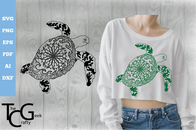 Turtle Mandala SVG SVG The Crafty Geek 
