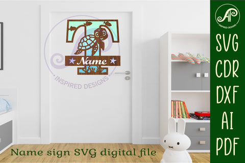 Turtle monogram letter bundle Name signs SVG SVG APInspireddesigns 