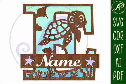 Turtle ocean Capital Monogram letter E SVG SVG APInspireddesigns 