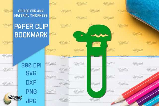 Turtle Paper Clip Bookmark. Bookmark Clip Template SVG SVG Evgenyia Guschina 