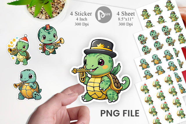Turtle Sticker New Year Sublimation artnoy 