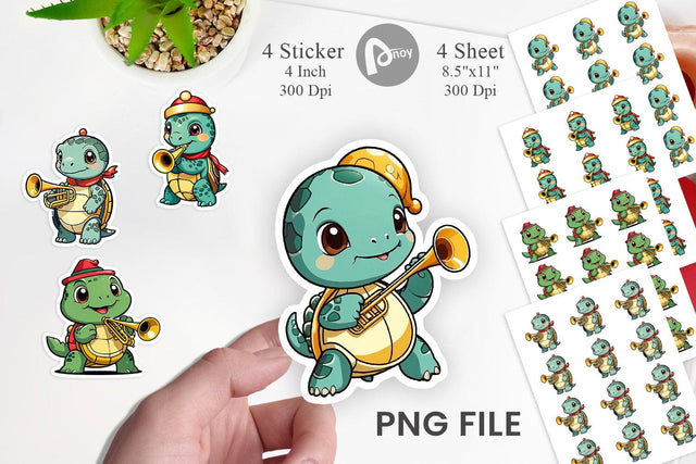 Turtle Sticker New Year Sublimation artnoy 
