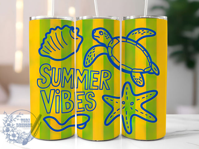 Turtle Summer Vibes 20oz Tumbler, Turtle Summer Vibes, Tropical Sublimation Design, Vintage Summer Vibes, Ocean Theme Wrap, Sea Turtle Design, 20oz Tumbler Wrap, Sublimation Design PNG, Summer Gift Sublimation ToriDesigns 