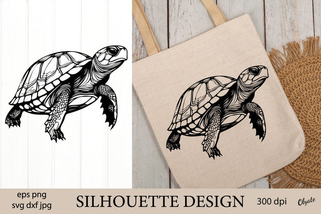 Turtle Tattoo SVG, PNG. Turtle Silhouette Design SVG SVG Olga Terlyanskaya 