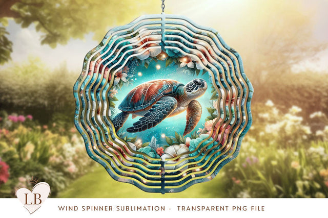 Turtle Windspinner Sublimation PNG, Summer Spinner Design Sublimation BijouBay 
