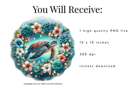 Turtle Windspinner Sublimation PNG, Summer Spinner Design Sublimation BijouBay 