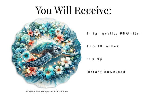 Turtle Windspinner Sublimation PNG, Tropical Spinner Design Sublimation BijouBay 