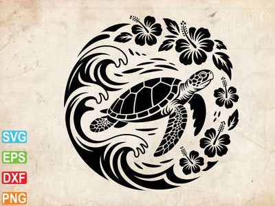 Turtle with flower svg, Floral turtle wheel svg SVG artprintfile 