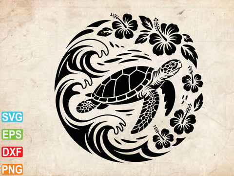 Turtle with flower svg, Floral turtle wheel svg SVG artprintfile 