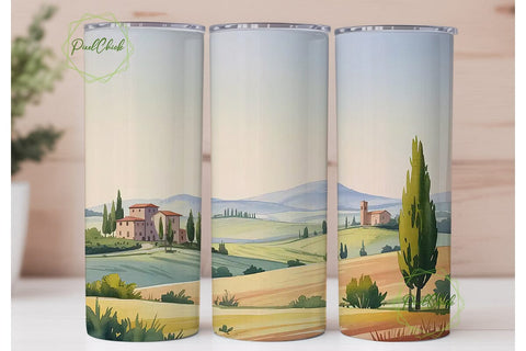 Tuscan Countryside 20oz Tumbler Wrap Sublimation PixelChick 