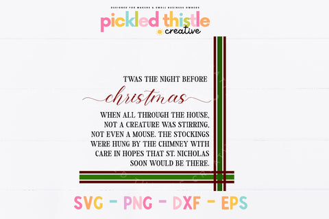 Twas The Night Before Christmas Farmhouse SVG Sublimation Pickled Thistle Creative 