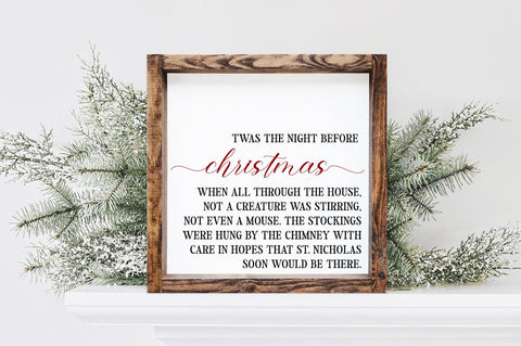 Twas The Night Before Christmas Farmhouse SVG Sublimation Pickled Thistle Creative 