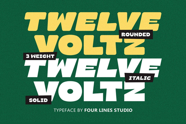Twelve Voltz – Solid & Rounded Font Font Four Lines Std. 