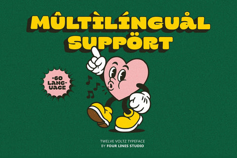 Twelve Voltz – Solid & Rounded Font Font Four Lines Std. 