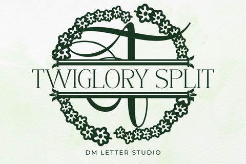 Twiglory Split Monogram Font Dm Letter Studio 