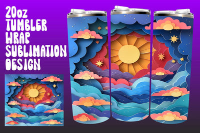 Twilight Glow Tumbler Sublimation Designs Sublimation afrosvg 