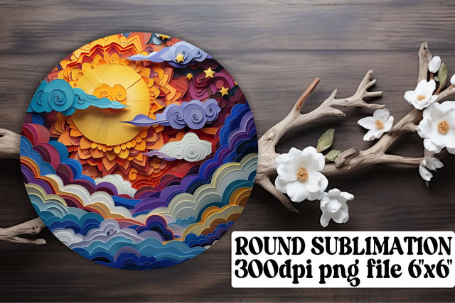 Twilight Harmony: Sublimation Keychain & Coaster Selection Sublimation afrosvg 