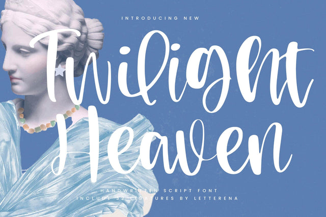 Twilight Heaven - Handwritten Script Font Font Letterena Studios 