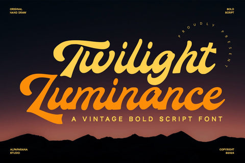 Twilight Luminance - Vintage Script Font Alpaprana Studio 