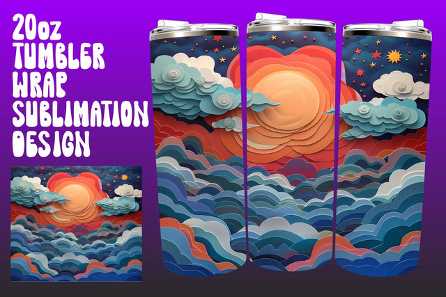 Twilight Sun Tumbler Wrap Sublimation Gallery Sublimation afrosvg 
