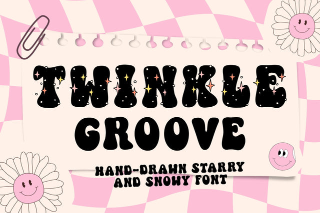 Twinkle Groove - Hand Drawn Starry and Snowy Font Font Jyllyco 