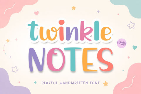 Twinkle Notes - Playful Handwritten Font Font AnningArts Design 