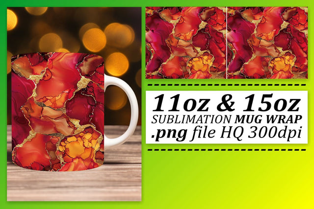 Twinkling Marble Design Mug Wrap, Sublimation, 11oz 15oz Sublimation afrosvg 
