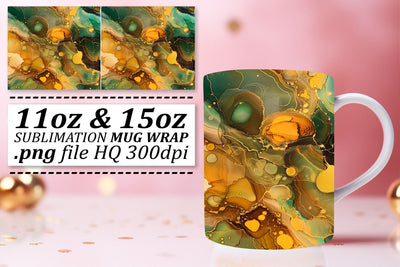Twinkling Marble Effect Mug Wrap, Sublimation, 11oz 15oz Sublimation afrosvg 