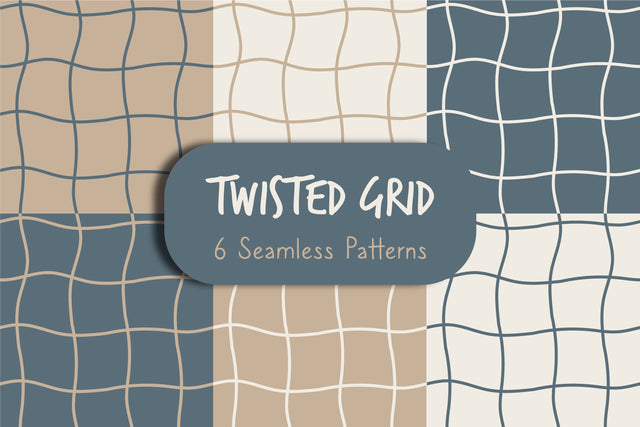 Twisted Grid Seamless Patterns Digital Pattern Rin Green 