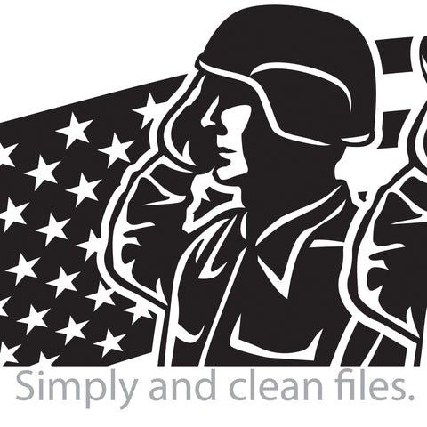 Two American Soldiers and USA Flag SVG TribaliumArtSF 