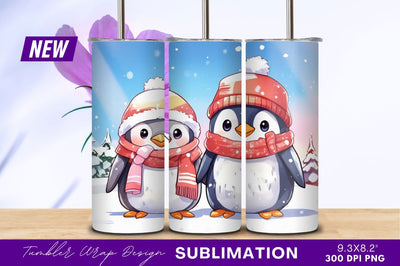 Two Cute Penguins Enjoying Winter Season Sublimation Regulrcrative 