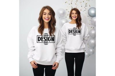 Two Happy New Year white Sweatshirt Mockup Mock Up Photo Craftlabsvg24 