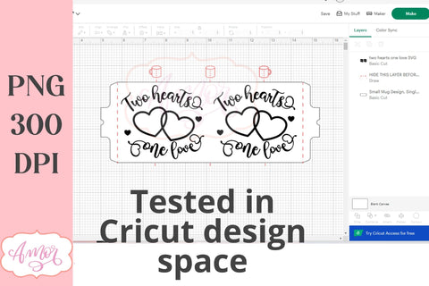 Two Hearts One Love Mug SVG for 12oz mugs infusible ink SVG Amorclipart 