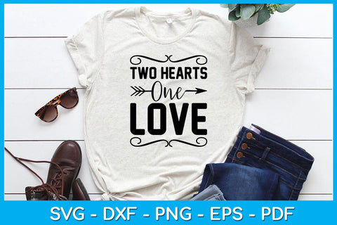 Two Hearts One Love Valentine's Day SVG PNG EPS Cut File SVG Creativedesigntee 
